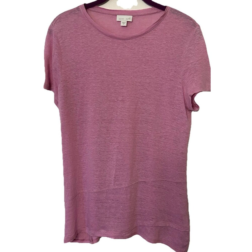 J Jill 100 Linen Relaxed Fit lavender Tshirt Size S